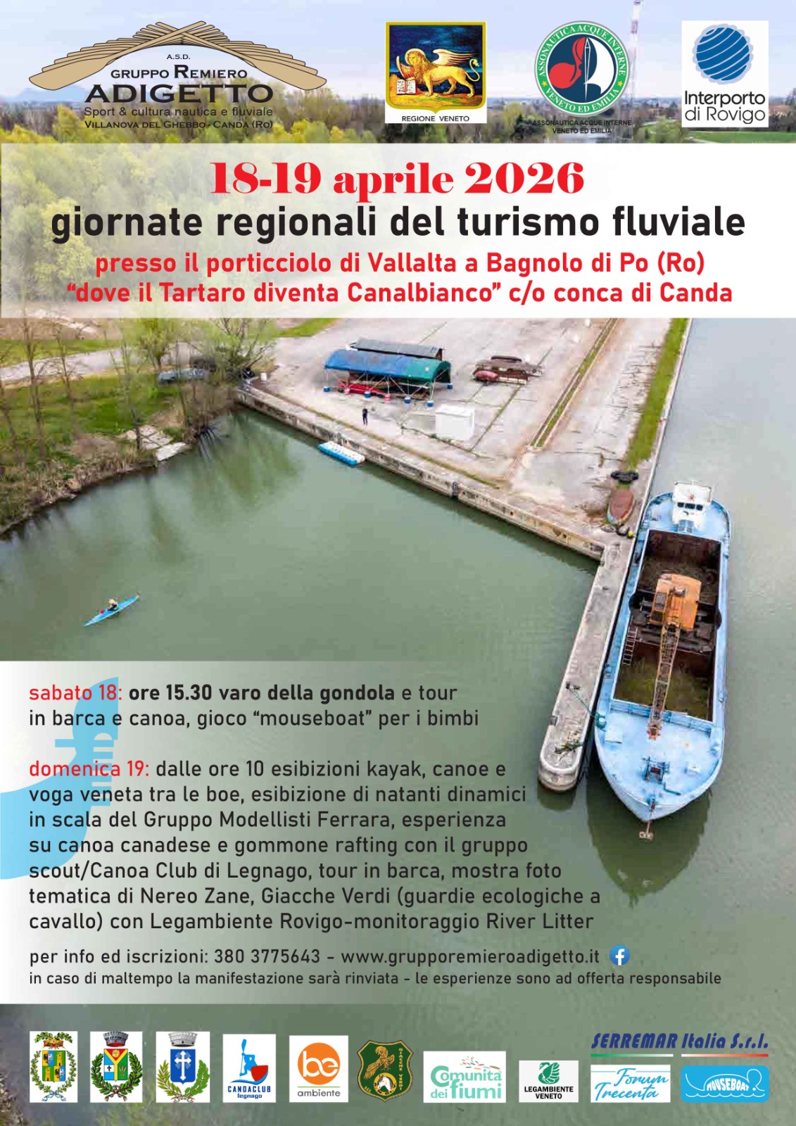 A Bagnolo di Po tornano le Giornate Regionali del Turismo Fluviale